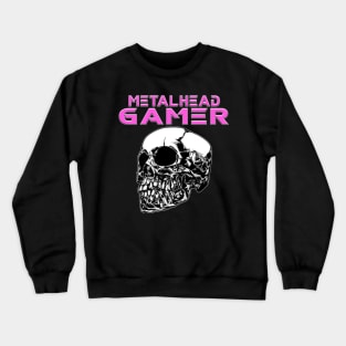 Metalhead Gamer Quarter Skull Pink Crewneck Sweatshirt